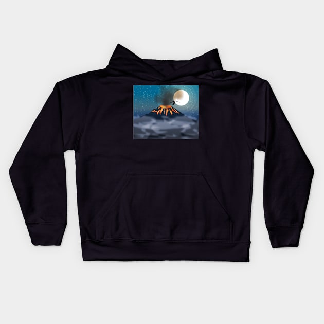 Volcano Kids Hoodie by melcu